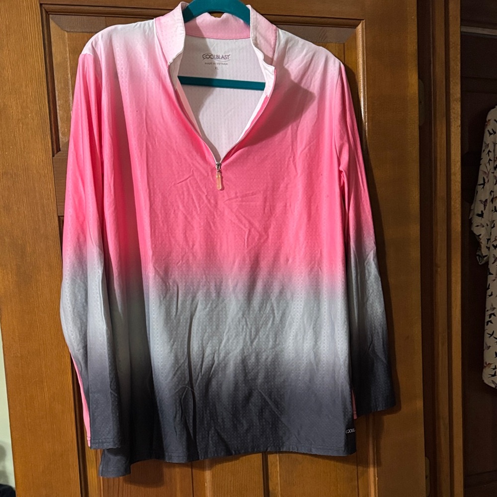 Coolblast Pink and Gray Ombre Long Sleeve Athletic Top